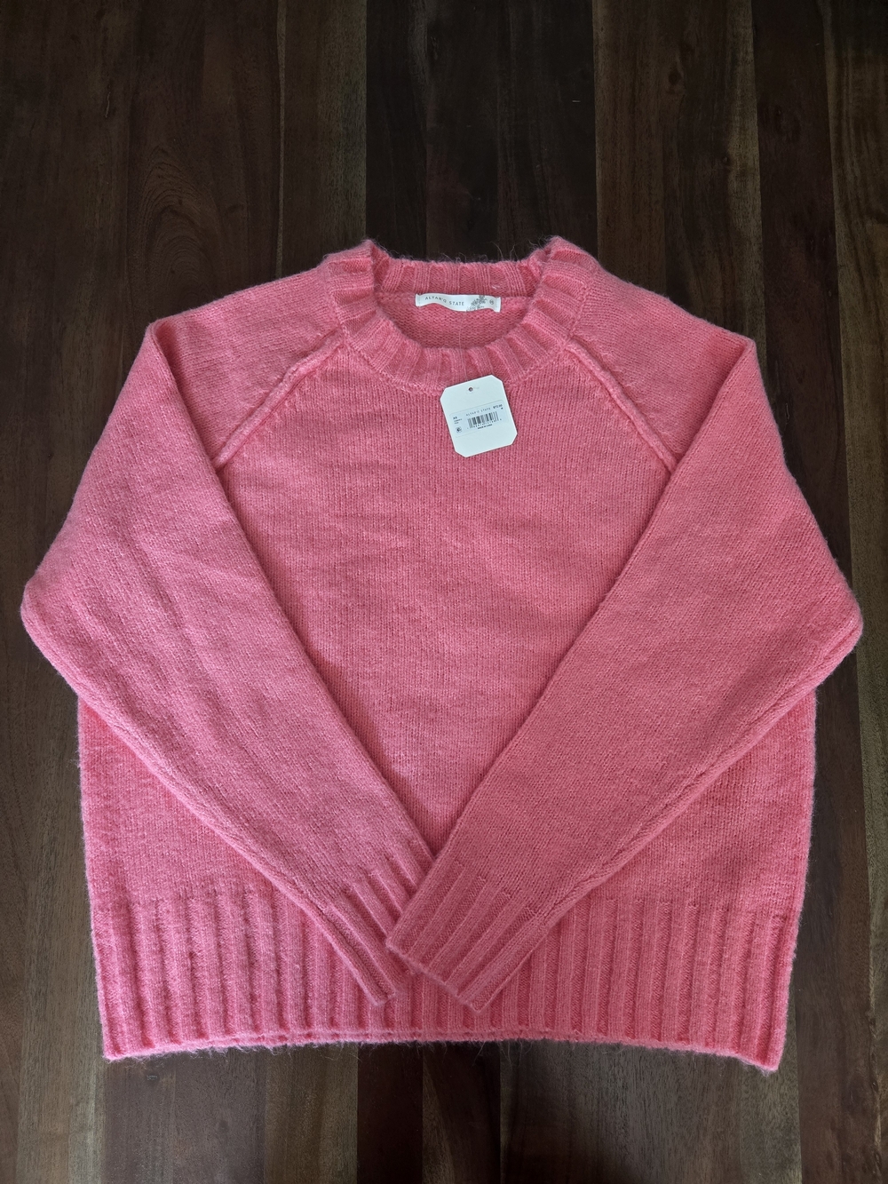 NWT Altar'd State Pink Fuzzy Crewneck Pullover Sweater